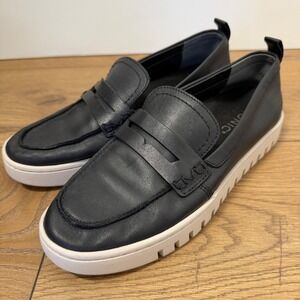 Vionic Uptown Leather Loafers Black Comfort Slip On Walking Shoes 7